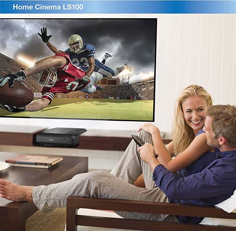 Epson Home Cinema LS100 3LCD Ultra Short-throw Projector, Digital Laser Display with Full HD and 100% Color Brightness